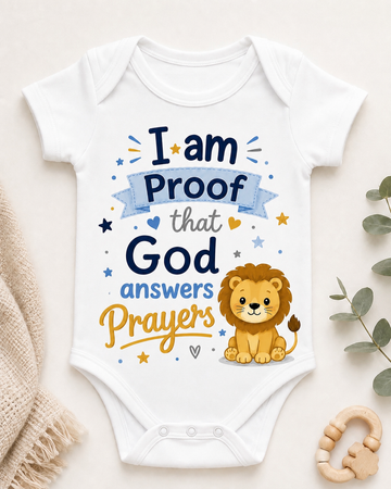 I’m Proof that God Answers Prayer - Baby Boy Onesie Little Promises Co